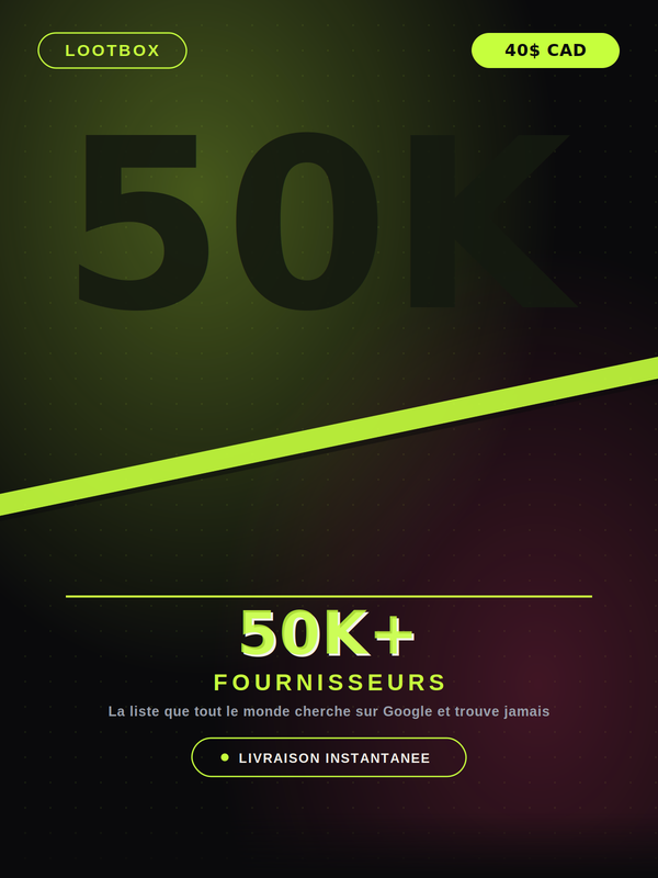 Pack Fournisseur Premium — 50K+